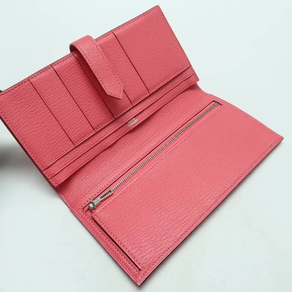 HERMES Bearn Pink Leather Wallet 900-041725 - Picture 9 of 12